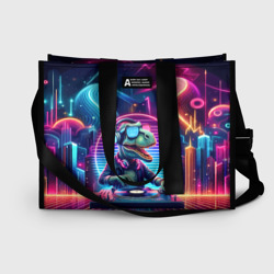 Сумка-шоппер 3D Dino DJ - neon glow
