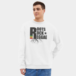 Мужской свитшот oversize без начеса хлопок Корни рок регги - фото 2