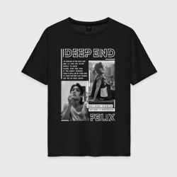 Женская футболка хлопок Oversize Stray kids deep end Felix