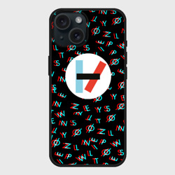 Чехол силиконовый для Apple iPhone 15 матовый Twenty one pilots glitch