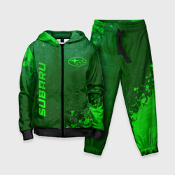 Детский костюм 3D Subaru - green gradient вертикально
