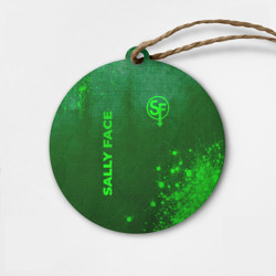 Деревянная игрушка круг Sally Face - green gradient вертикально