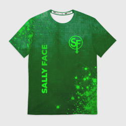 Мужская футболка 3D Sally Face - green gradient вертикально