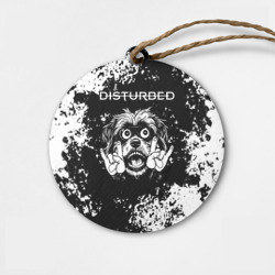 Деревянная игрушка круг Disturbed рок пес