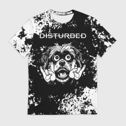 Мужская футболка 3D Disturbed рок пес