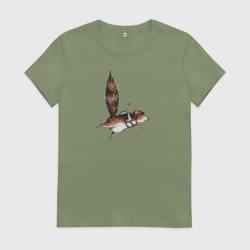 Женская футболка хлопок Белка парашютист