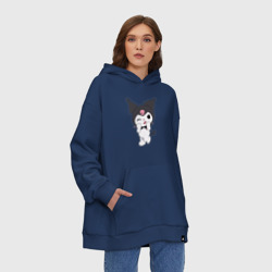 Худи SuperOversize хлопок Куроми и розовый череп - фото 2