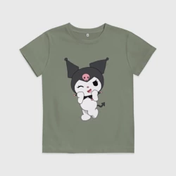 Детская футболка хлопок Куроми и розовый череп