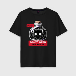 Женская футболка хлопок Oversize Don`t open evil inside