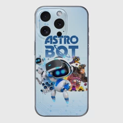 Чехол для iPhone 15 Pro Max силиконовый с защитой камеры Astro Bot - Game