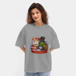 Женская футболка Oversize хлопок texturе Мудрость и Печаль - Сэр Троглодит - фото 2