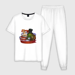 Мужская пижама с белой футболкой хлопок Мудрость и Печаль - Сэр Троглодит