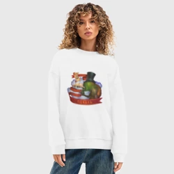 Женский свитшот oversize без начеса хлопок Мудрость и Печаль - Сэр Троглодит - фото 2