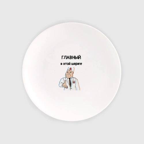 Тарелка Главный в этой шараге дурка мем