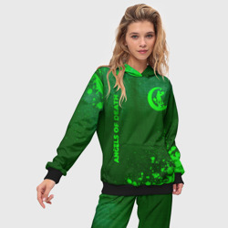 Женский костюм с толстовкой 3D Angels of Death - green gradient вертикально - фото 2