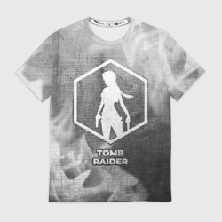 Мужская футболка 3D Tomb Raider - grey gradient
