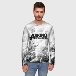 Мужской лонгслив 3D Asking Alexandria white graphite - фото 2