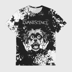 Мужская футболка 3D Evanescence рок пес