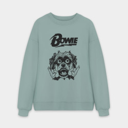 Мужской свитшот oversize без начеса хлопок David Bowie - rock dog