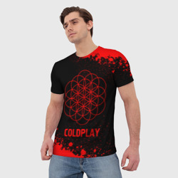 Мужская футболка 3D Coldplay - red gradient - фото 2