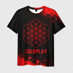 Мужская футболка 3D Coldplay - red gradient