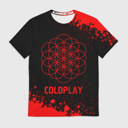 Мужская футболка 3D Coldplay - red gradient