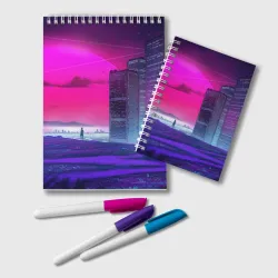Блокнот Synthwave неоновый город