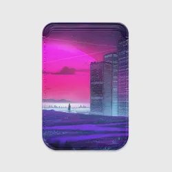 Картхолдер Magsafe магнитный Synthwave неоновый город