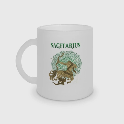 Кружка матовая стеклянная Стрелец Sagitarius винтаж
