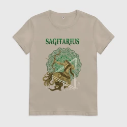 Женская футболка хлопок Стрелец Sagitarius винтаж