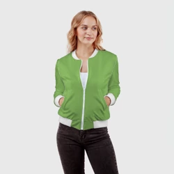 Женский бомбер 3D Эмоция брезгливости - зелёный - фото 2