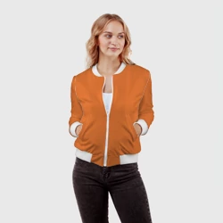 Женский бомбер 3D Эмоция тревожность - оранжевый - фото 2