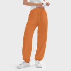 Женские джоггеры оверсайз 3D Эмоция тревожность - оранжевый - фото 2