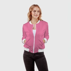 Женский бомбер 3D Эмоция стыда - розовый - фото 2