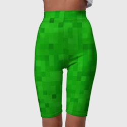 Велосипедки 3D Крипер персонаж текстура пиксельная зеленая - фото 2