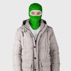 Балаклава 3D Крипер персонаж текстура пиксельная зеленая - фото 2