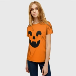 Женская футболка 3D Весёлая тыква верх - фото 2