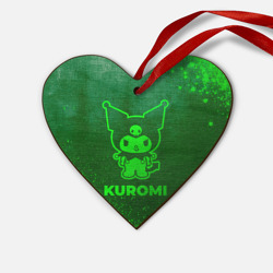 Деревянная игрушка Сердце Kuromi - green gradient