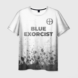 Мужская футболка 3D Blue Exorcist - white gradient посередине