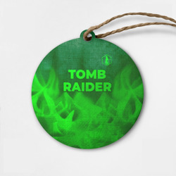 Деревянная игрушка круг Tomb Raider - green gradient посередине