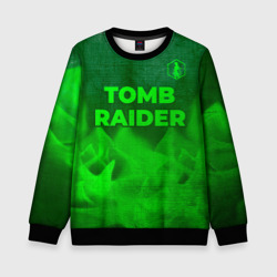 Детский свитшот 3D Tomb Raider - green gradient посередине