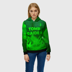 Женская толстовка 3D Tomb Raider - green gradient посередине - фото 2
