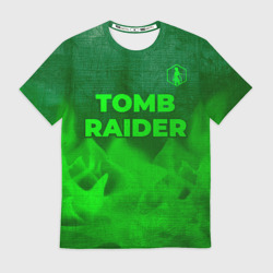 Мужская футболка 3D Tomb Raider - green gradient посередине