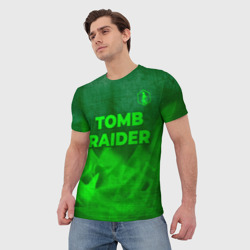 Мужская футболка 3D Tomb Raider - green gradient посередине - фото 2