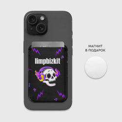 Картхолдер Magsafe магнитный Limp Bizkit неоновый череп - фото 2