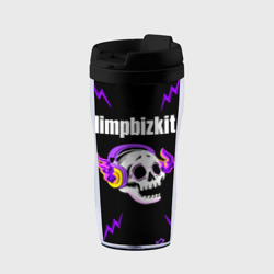 Термокружка-непроливайка Limp Bizkit неоновый череп