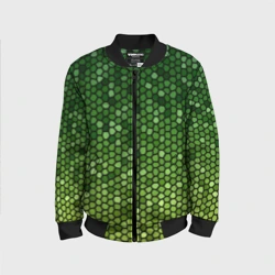 Детский бомбер 3D Мозаика под зеленую змею