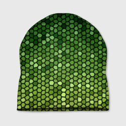 Шапка 3D Мозаика под зеленую змею