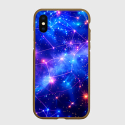 Чехол для iPhone XS Max матовый Неоновые созвездия космоса