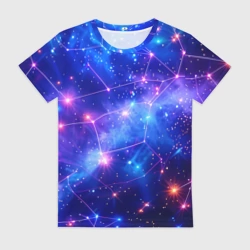 Женская футболка 3D Неоновые созвездия космоса